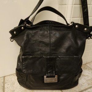 Kenneth Cole Reaction Large Black Leather Bag